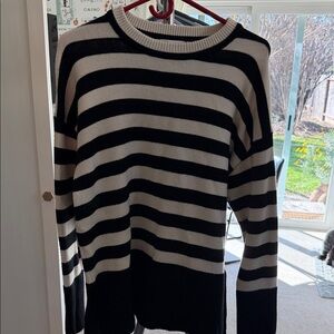 Zara Black and White Striped Kids Sweater